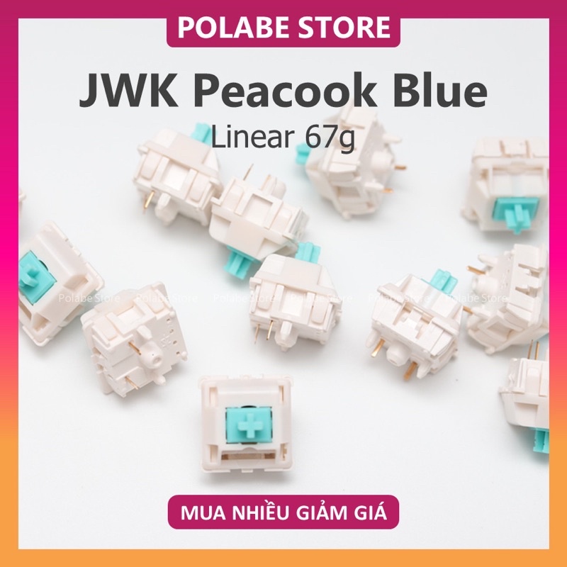 Công tắc JWK PEACOOK BLUE linear switch công tắc bàn phím cơ Everglide Peacook switch - Polabe Store
