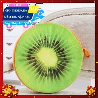 Gối hoa quả trái cây3D kt 40cm-quả kiwi