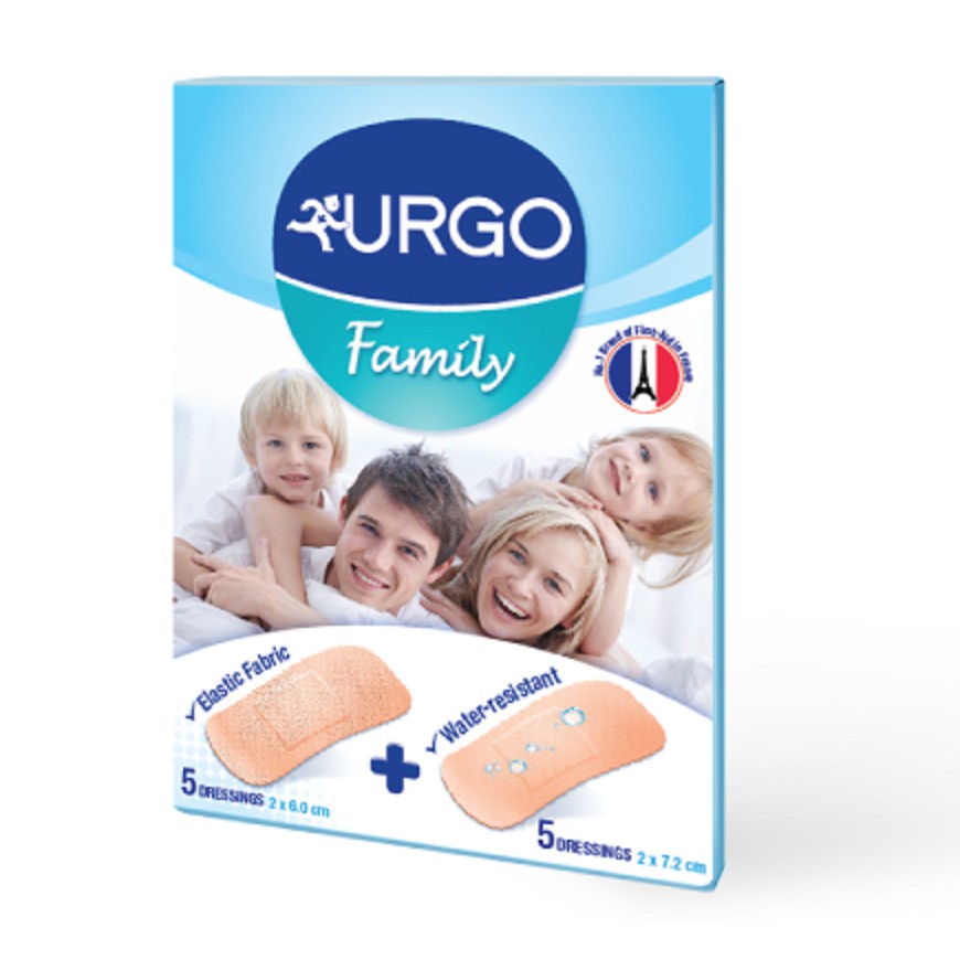 Băng cá nhân dạng gói Urgo Family dành cho gia đình (10 miếng)