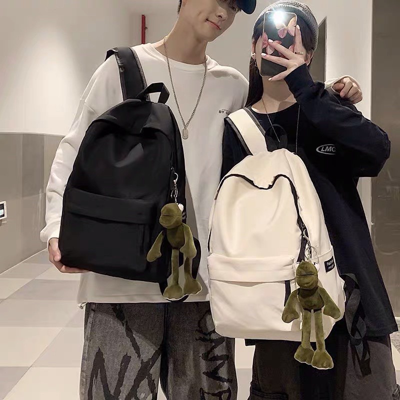 Balo nam nữ thời trang đi học đi chơi, Balo Ulzzang basic trơn năng động cá tính (Tặng kèm Sticker) (MS BS202)