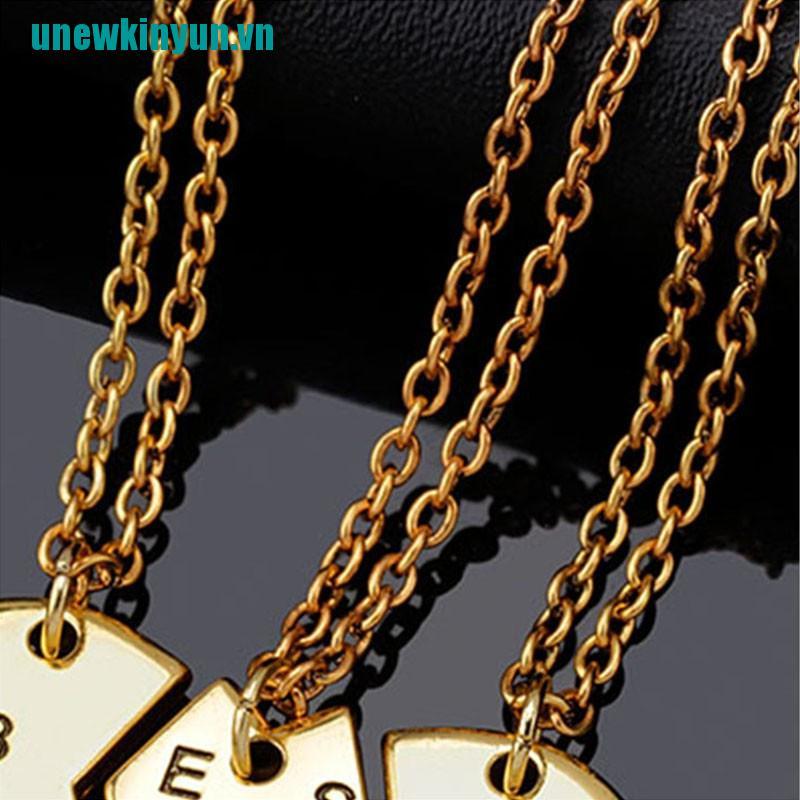 Y●Set 3 Vòng cổ Tình Bạn Mặt Trái Tim Vỡ Khắc Chữ Best Friends Forever Thời Trang