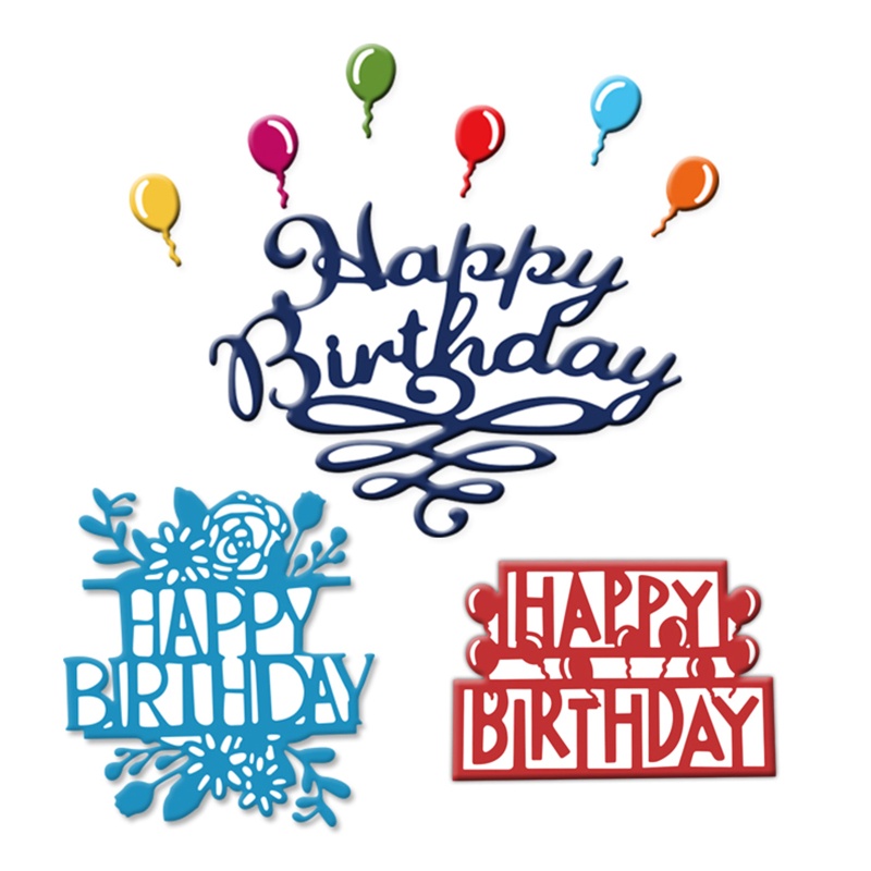 Khuôn Cắt Giấy Kim Loại Họa Tiết Happy Birthday