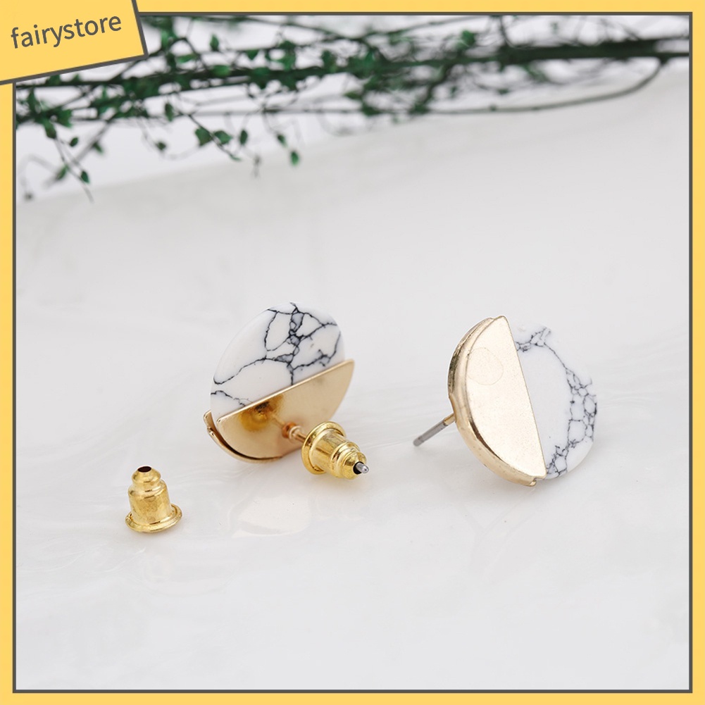 Khuyên tai bản tròn gắn đa thời trang cho nữ