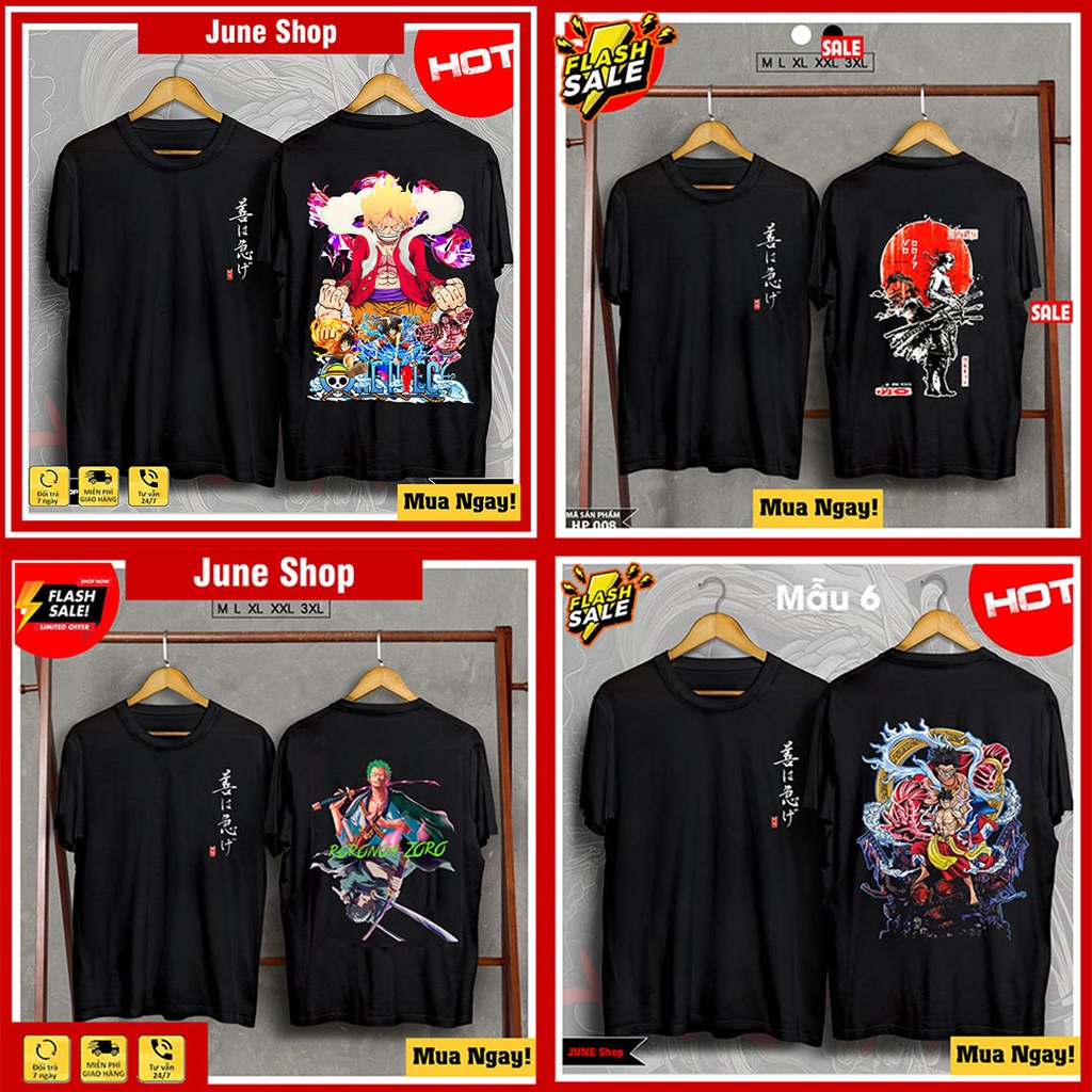 Áo Anime One Piece in hình Luffy Gear 5, Zoro - Áo thun Đảo Hải Tặc 3D siêu chất