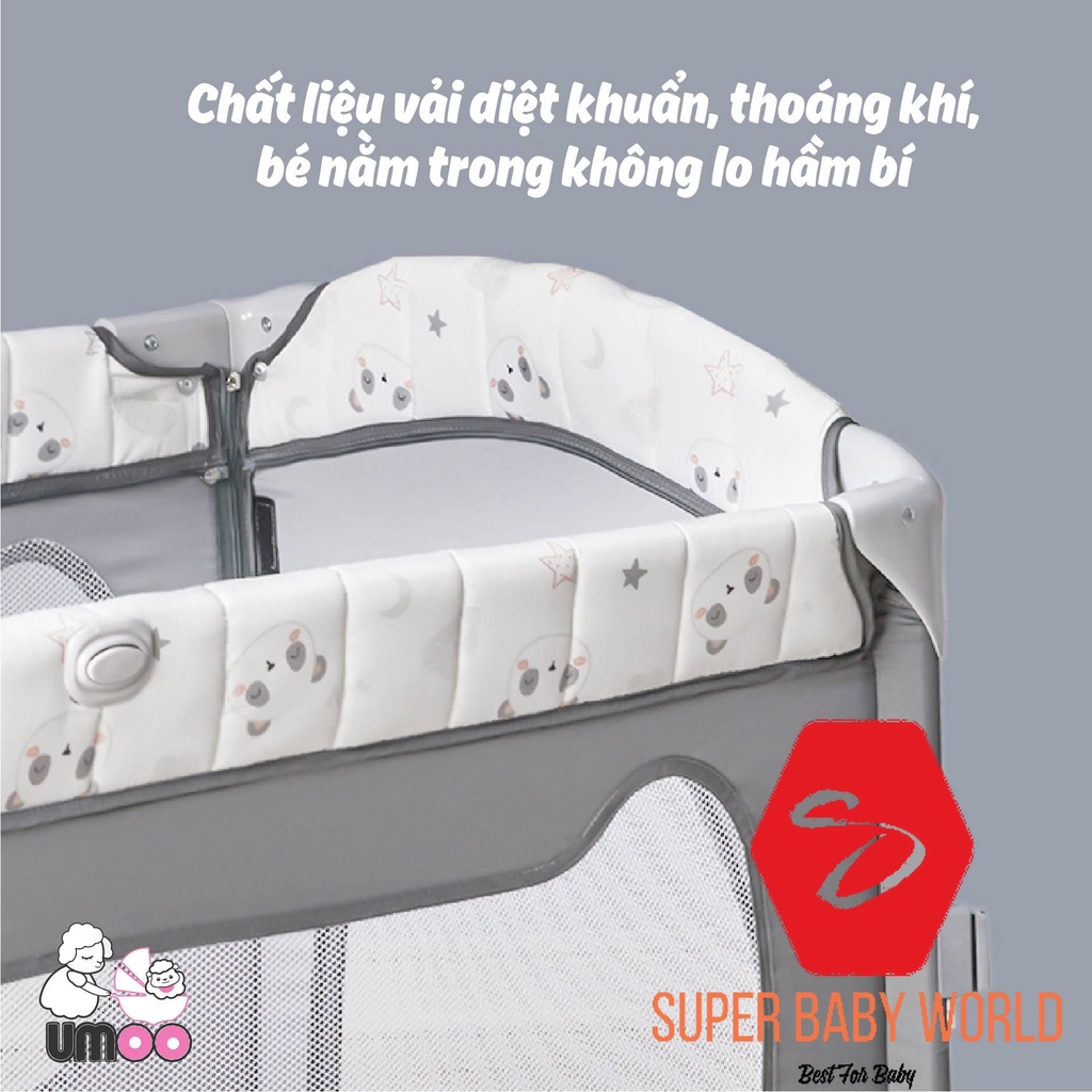 Nôi Vải Cho Bé Đa Năng Umoo, Full Tính Năng Gấp Gọn Dùng Cho Bé Từ Sơ Sinh UM-08108