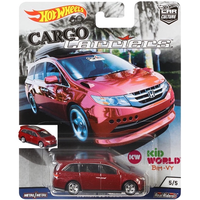 Xe mô hình Hot Wheels Car Culture Cargo Carriers Series 2018 Honda Odyssey FLC11, bánh cao su.