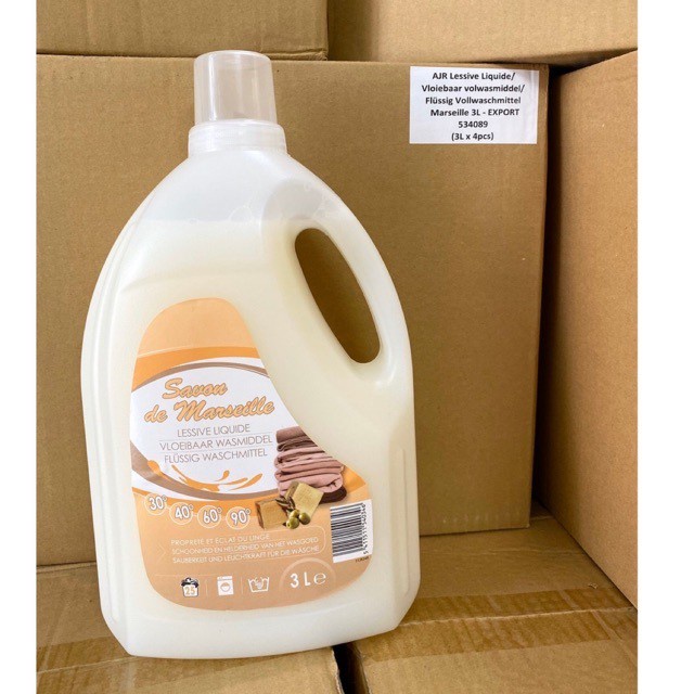 Nước Giặt Savon De Marseille Pháp Can 3L Siêu Thơm, Trắng Sạch Quần Áo Cho Cả Giặt Tay Và Giặt Máy Cao Cấp