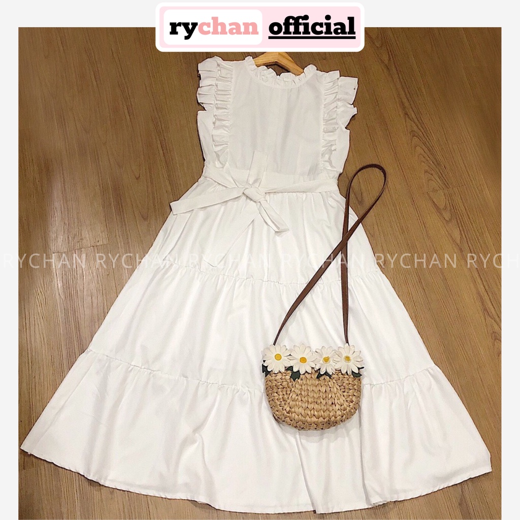 [ẢNH THẬT CUỐI] DM010 - Đầm Maxi Form Xòe Phối Bèo Cột Nơ Lưng