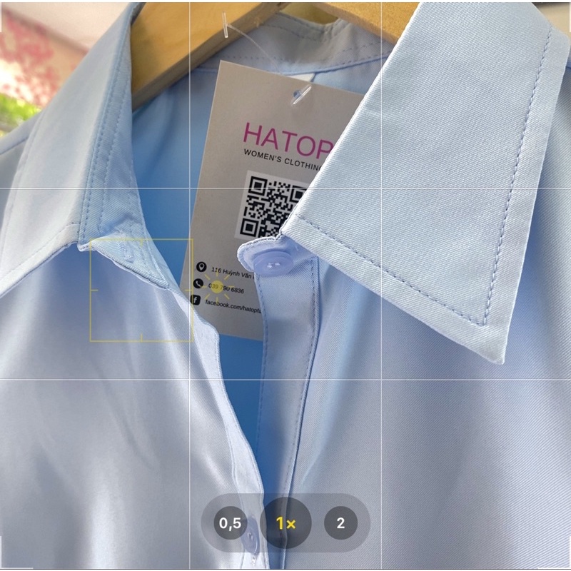 Áo sơ mi nữ tay dài HATOP cao cấp vải cotton loại 1 màu xanh ASXD212