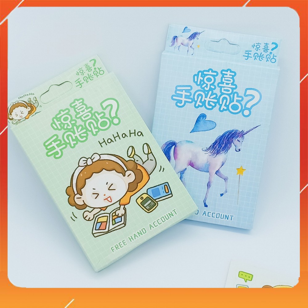 Set 6 Tấm Washi Sticker, Hình Dán Xinh Xắn Nhiều Mẫu Trang Trí Sổ