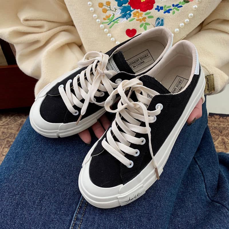 Giày thể thao nữ cổ thấp đế bánh mì chữ ký  kiểu dáng basic phong cách  ulzzang hàn quốc 2021 | BigBuy360 - bigbuy360.vn