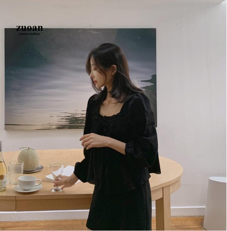 SUXI Áo Sơ Mi Dài Tay Dáng Rộng Xinh Xắn Theo Phong Cách Hàn Quốc Dành Cho Nữ