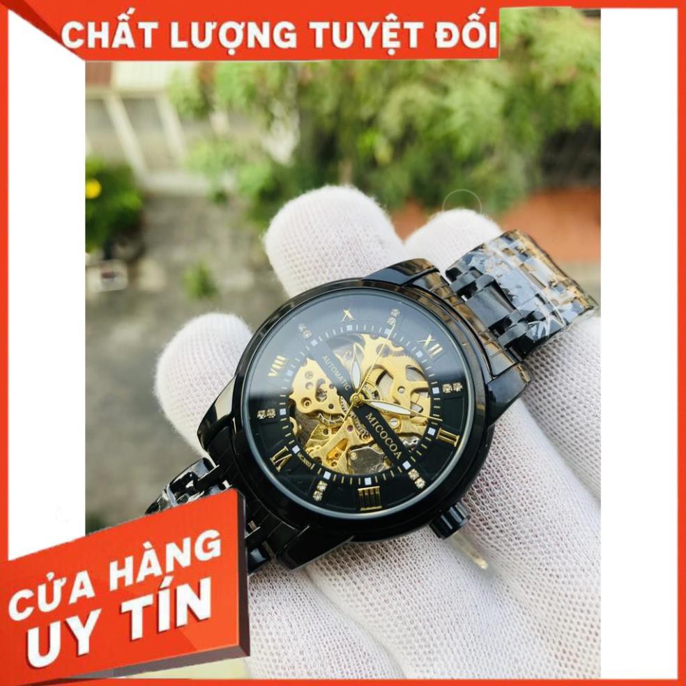 Đồng hồ nam cơ lộ máy chính hãng micocoa mẫu mới khóa đôi inox máy tốt (tặng kèm hộp đồng hồ)