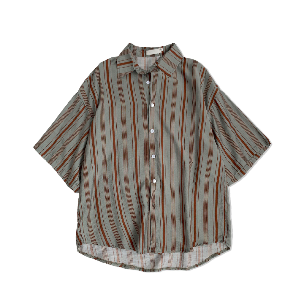 Áo thời trang họa tiết sọc ngắn tay cho nam