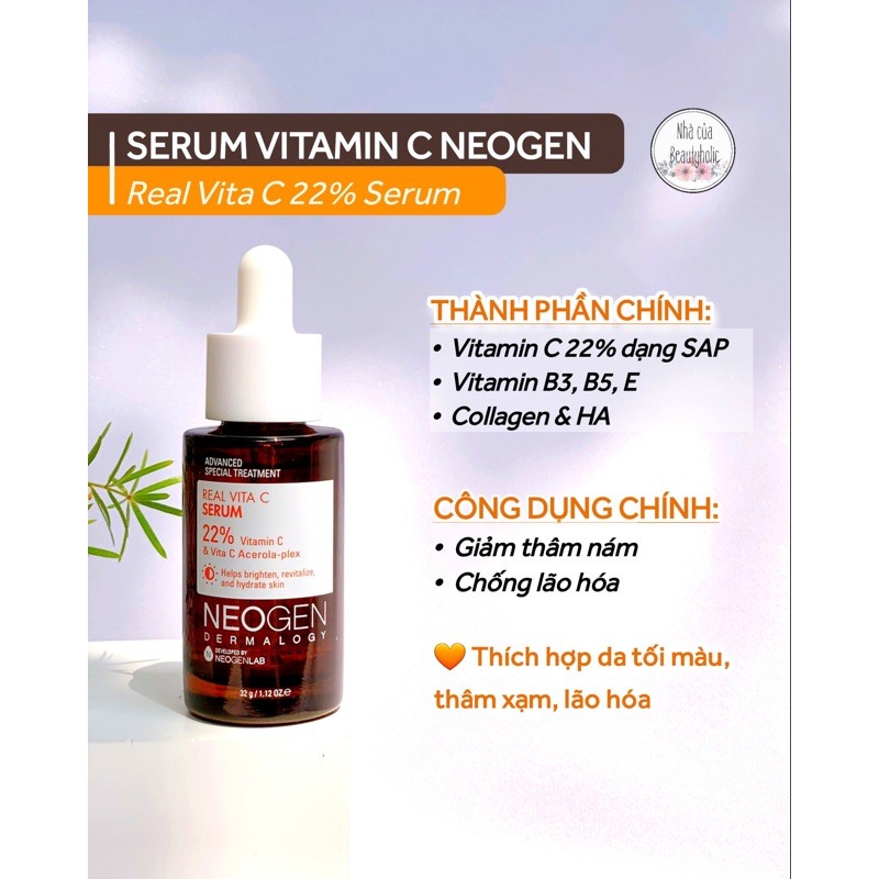 [Mã SKAMSALE8 giảm 10% đơn 200K] NEOGEN REAL VITA 22% SERUM GIÚP MỜ THÂM NÁM | BigBuy360 - bigbuy360.vn