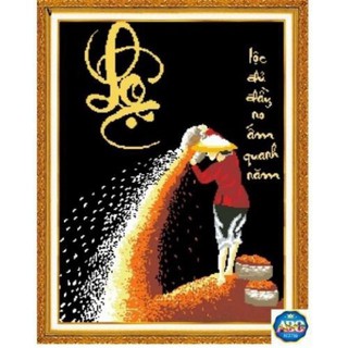Tranh đính đá lộc lúa kt: 50x68cm
