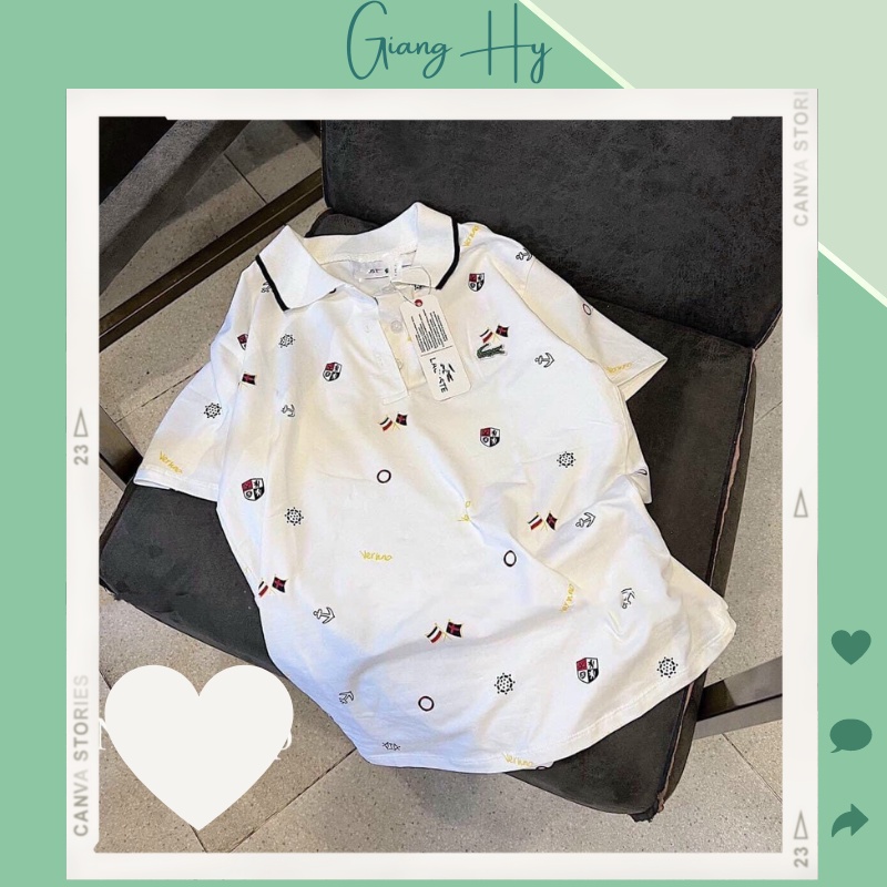 Áo polo lacoste nữ họa tiết mới lạ siêu hot