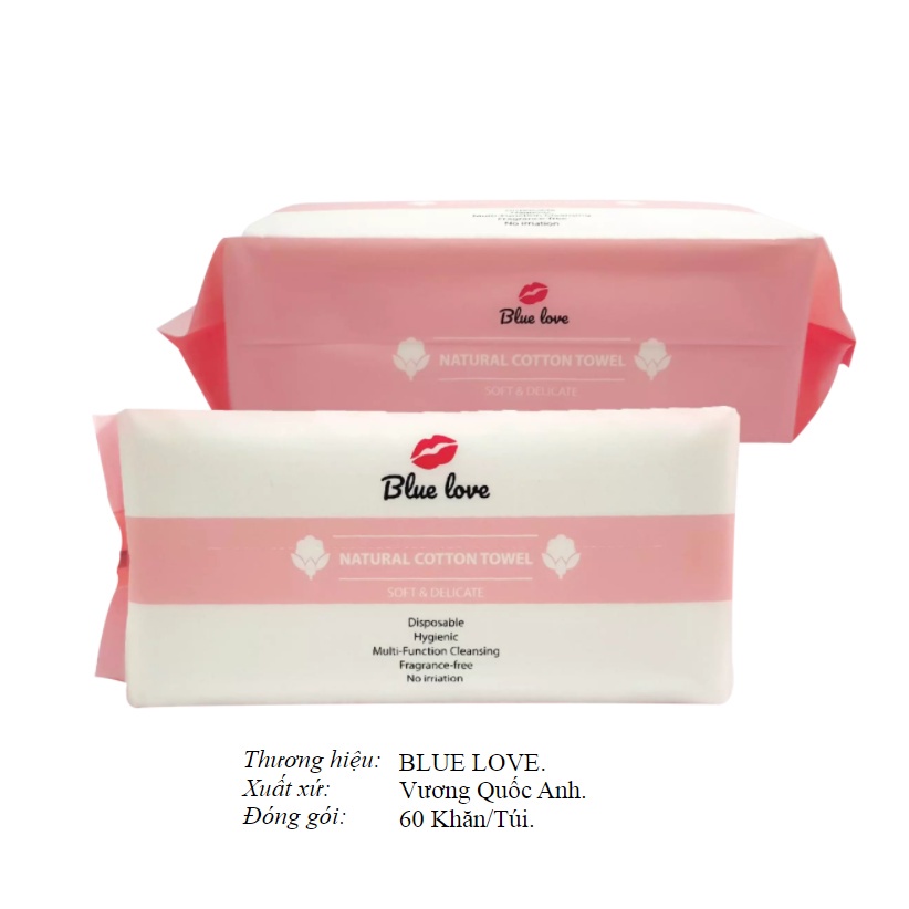 Bông tẩy trang 100% cotton nhập khẩu Anh Quốc - BTT mềm mịn như nhung Blue Love - Soft Skin Cotton Pads