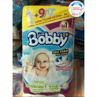 (Tặng 9 miếng)Miếng lót sơ sinh Bobby Newborn 1 108 miếng