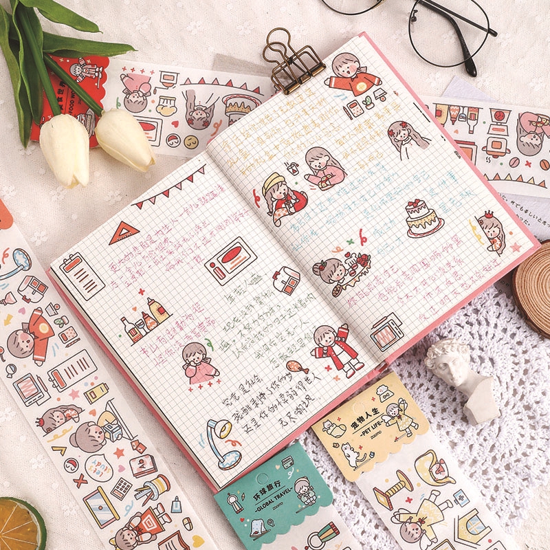 1 miếng washi dây hoạt hình nhiều mẫu đáng yêu