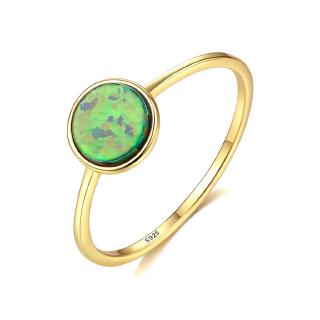 Nhẫn mạ bạc 925 đính đá hình tròn màu xanh dương/xanh lá cây/trắng cỡ 7mm thời trang cho nữ