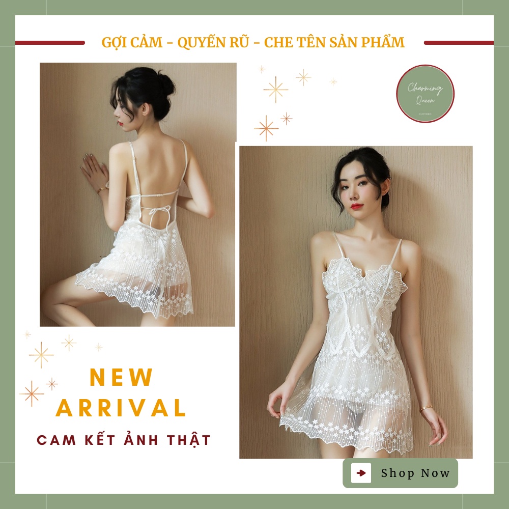 Váy Ngủ Ren, Đồ Ngủ Sexy Siêu Đẹp Hàn Cao Cấp Có Kèm Quần Chip --CHarmingQueen