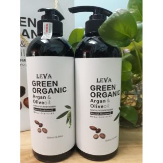 Dầu gội, dầu xả siêu mượt GREEN ORGANIC dưỡng ẩm phục hồi Argan Olive oil 500ml - Nhập khẩu 100% NHẬT