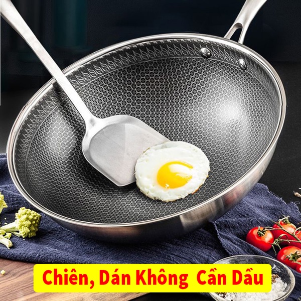 CHẢO CHỐNG DÍNH VÂN TỔ ONG LÒNG CHẢO SÂU 32 CM DÙNG CHO MỌI LOẠI BẾP