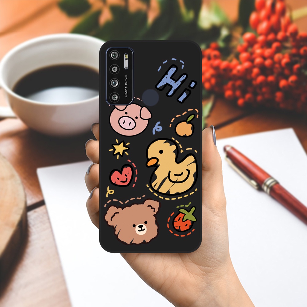 Ốp lưng Vina Case Vsmart Joy 3/Joy 4/Bee 3/...Silicone TPU dẻo đen viền bảo vệ camera hình Tranh Kute