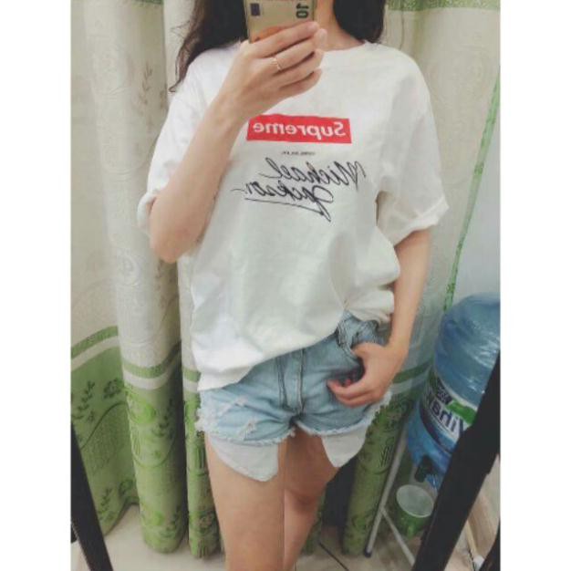 <bigsize> Áo thun Unisex Supreme có big size