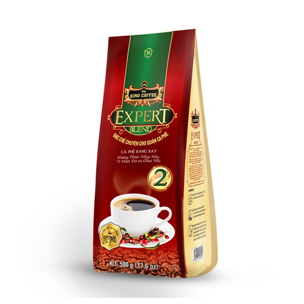 Cà Phê Rang Xay Expert Blend 2 KING COFFEE - Túi 500g - cà phê nguyên chất Robusta Buôn Ma Thuột và Đà Lạt