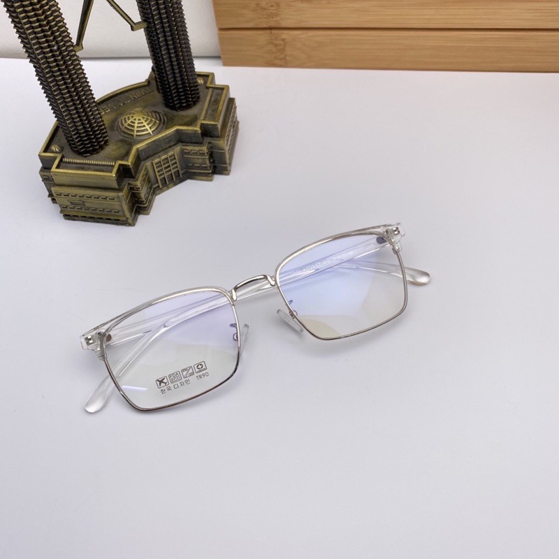 Gọng kính cận nam nữ BucShop thiết kế mắt vuông, chất liệu nhựa phối kim loại nhẹ nhàng | BigBuy360 - bigbuy360.vn