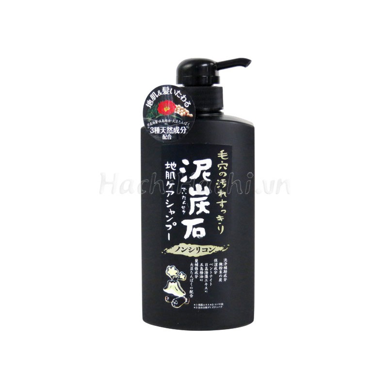 DẦU GỘI ĐẦU THAN TRE VÀ BÙN TRO NÚI LỬA PELICAN 500ML KHÔNG SILICON - Hachi Hachi Japan Shop