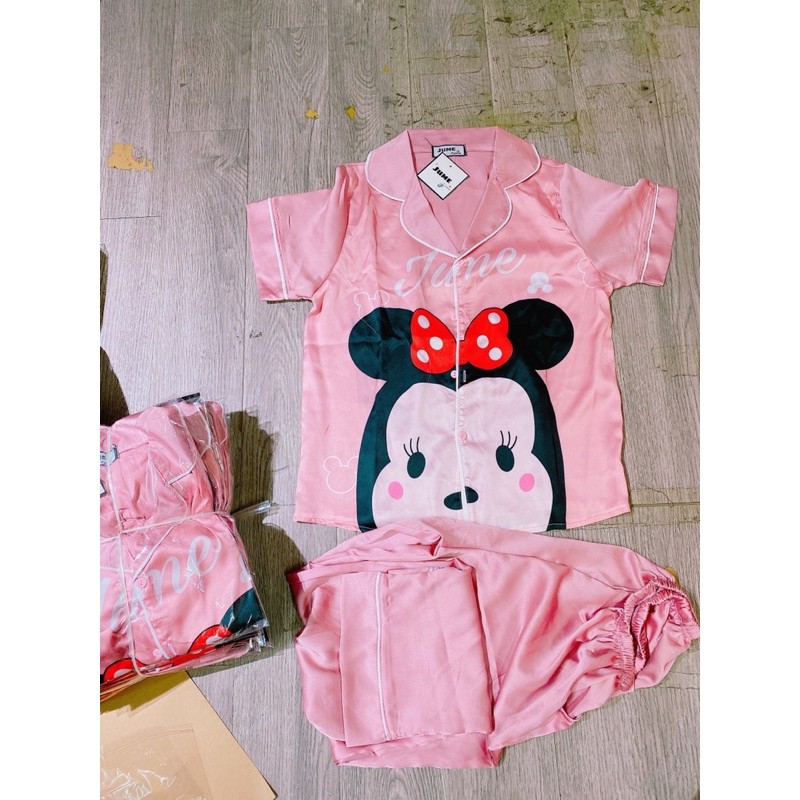 Bộ lụa dài tay hàng đẹp cho nữ dưới 61kg