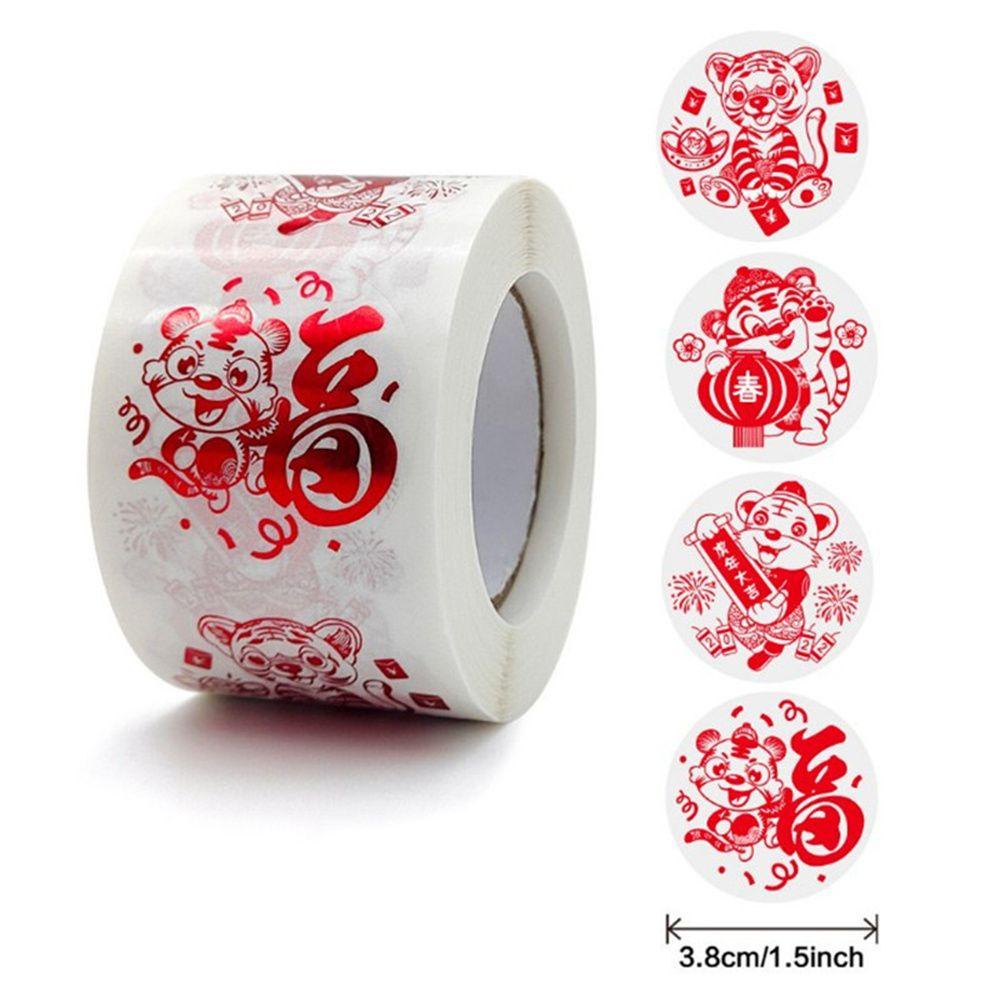 PISTA Sticker Dán Trang Trí Năm Mới Hình Chú Hổ Dễ Thương Cho Bé