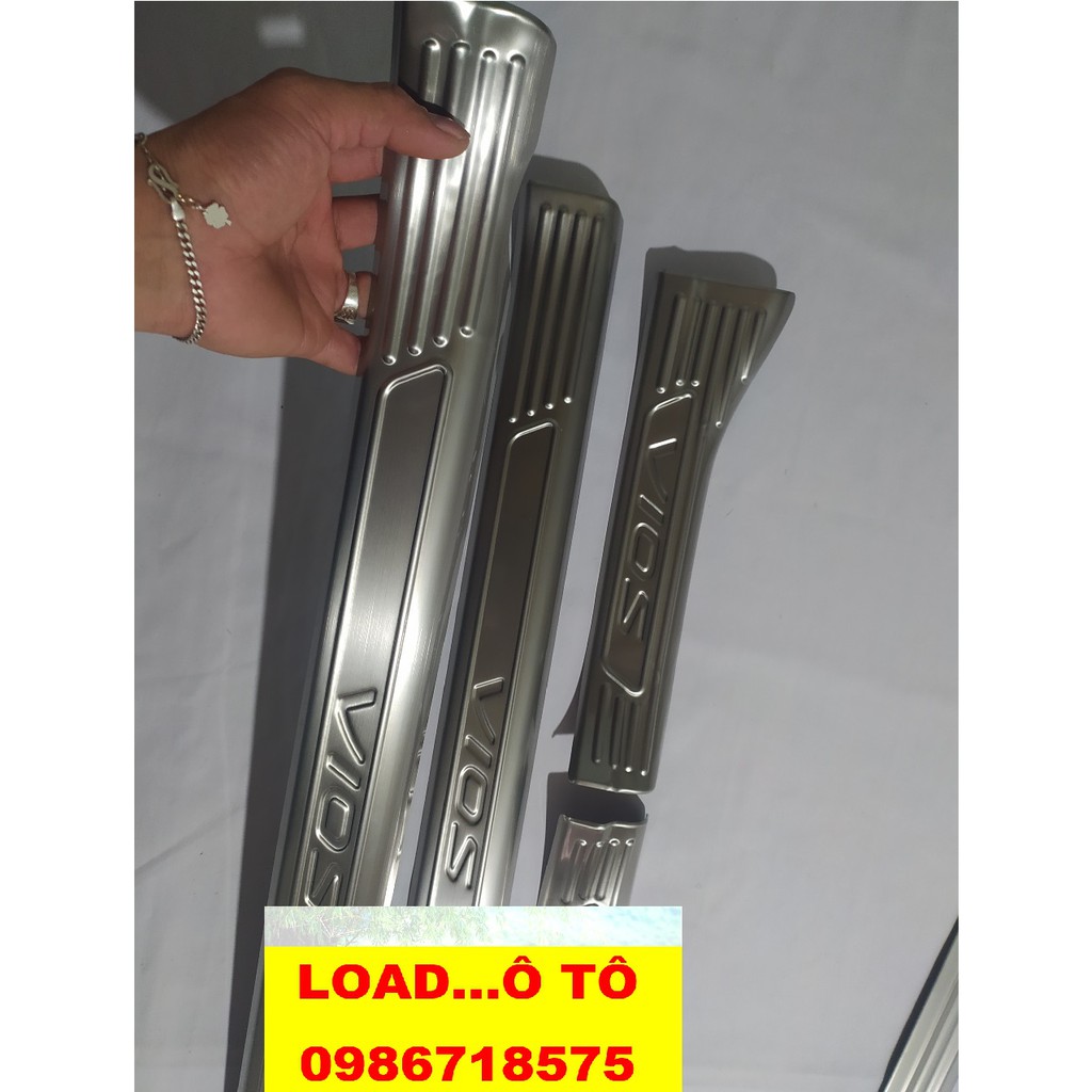 Ốp bậc cửa Inox trong ngoài Vios 2019, 2021, Ốp bậc chân Vios