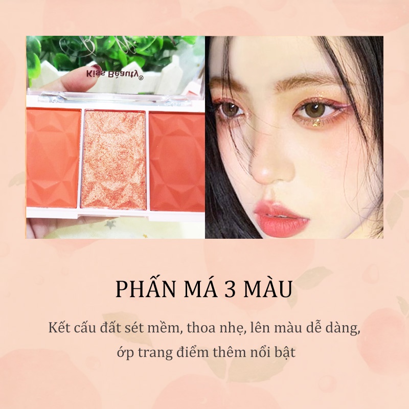 Thích hợp cho người mới bắt đầu Bộ 3 mỹ phẩm KISS BEAUTY -Tặng kèm bao bì hộp quà-(KB-YY15+KB-XS01+JMJ0001)