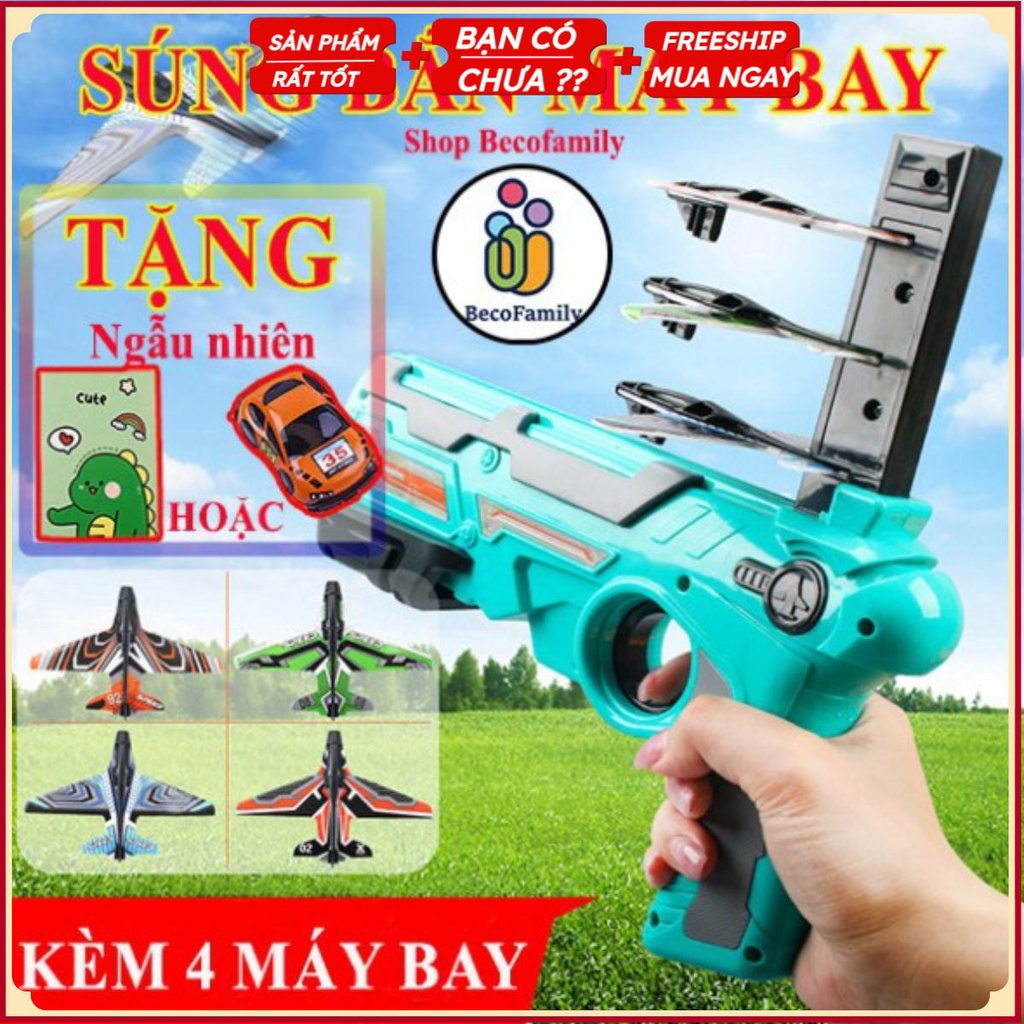 Súng đồ chơi bắn máy bay dành cho trẻ em , đồ chơi súng phóng máy bay lượn mô hình trẻ em .
