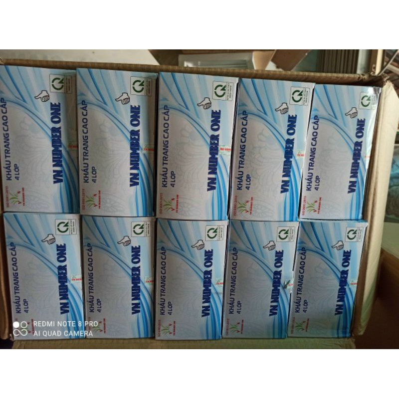 Khẩu Trang Y Tế 4 Lớp có LOGO, Kháng Khuẩn VN Number One