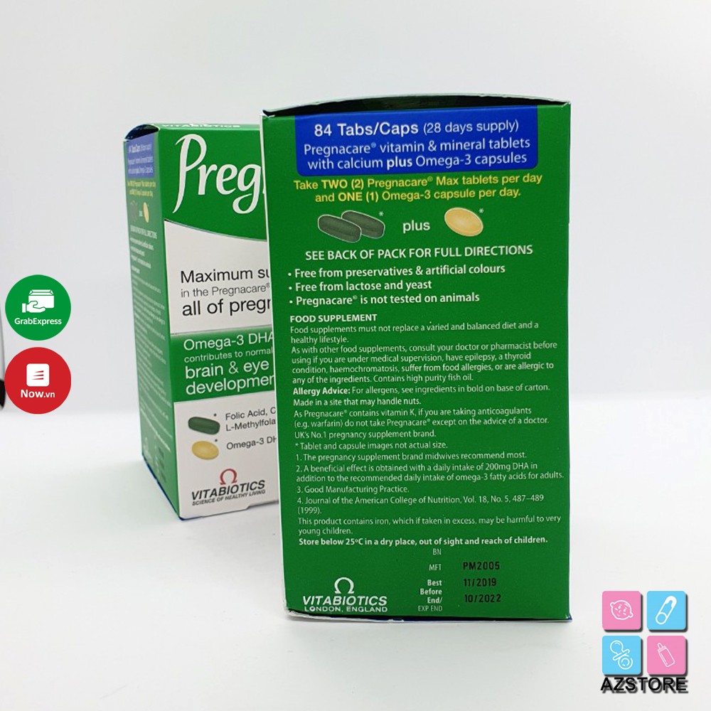 Vitamin bầu Pregnacare Max 84V - Tổng hợp cho bà bầu Pregnacare max của anh