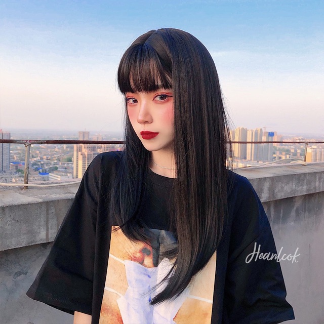&lt;Ảnh Thật&gt; Tóc giả cúp lửng mái thưa dễ thương ms1799