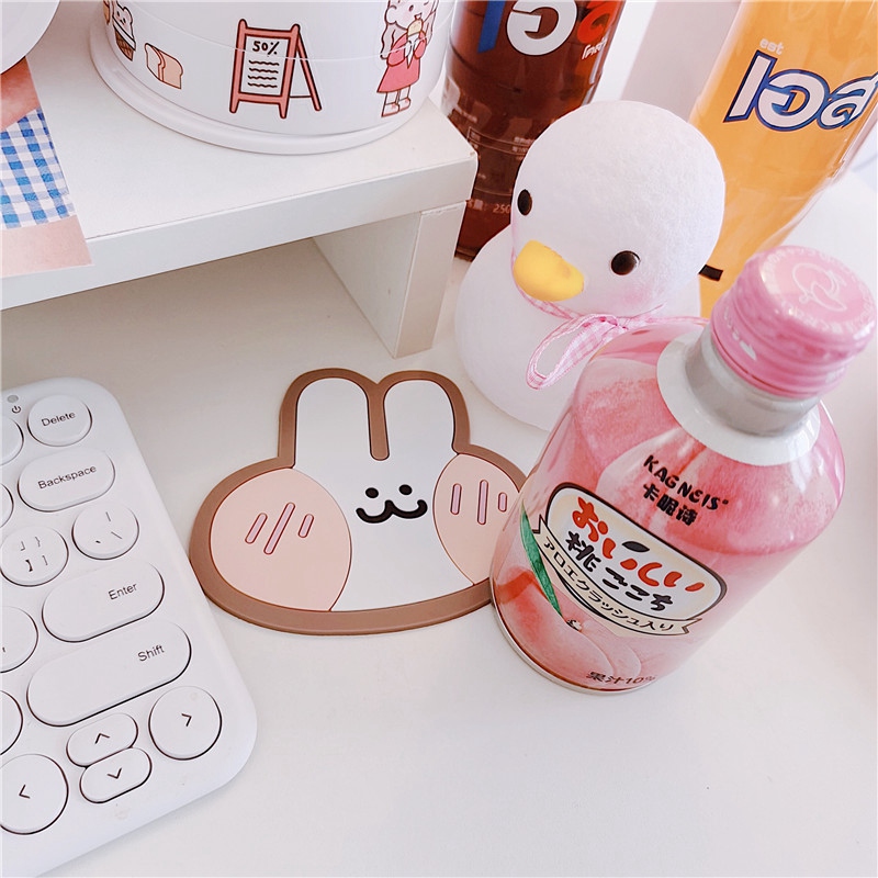 Đế lót ly bằng silicon chống trượt họa tiết hoạt hình dễ thương