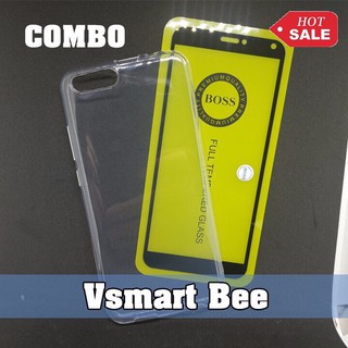 Ốp Lưng Chống Sốc 4 Cạnh Cho Vsmart BEE + Cường Lực Không Chấm Li Ti