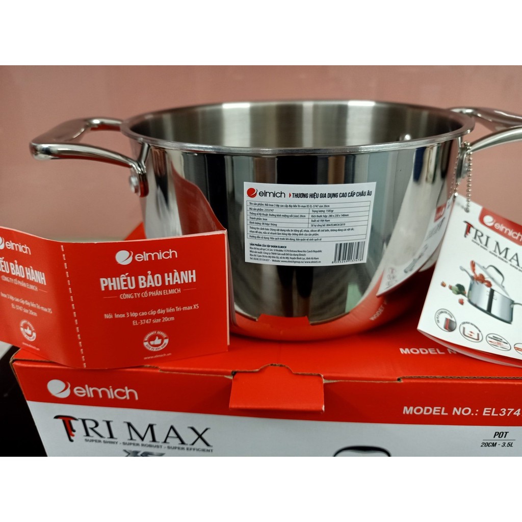 Nồi inox 3 lớp cao cấp đáy liền Trimax XS EL3749 size 26cm