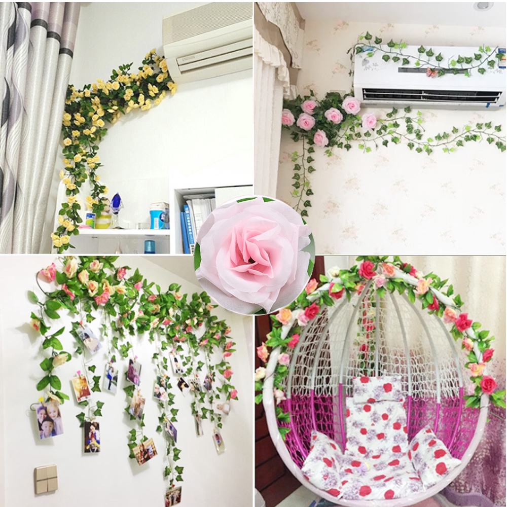 Dây hoa hồng 69 bông 1.8M trang trí cho tiệc cưới