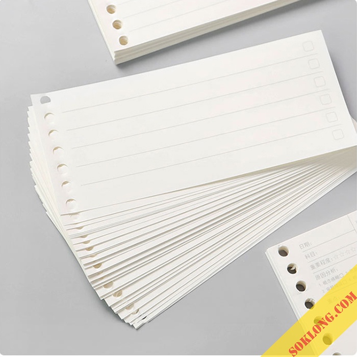 Giấy ruột ghi chú cho sổ còng NO26 Ruột refil mẫu trơn, kẻ ngang gắn binder