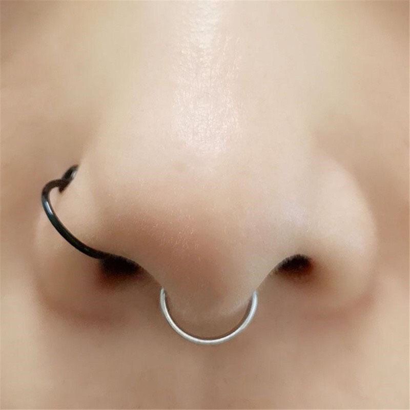 (1 chiếc) Khuyên mũi Septum - Khuyên septum giả - Khuyên mũi kẹp giả không cần lỗ - 8mm / 10mm - Khu
