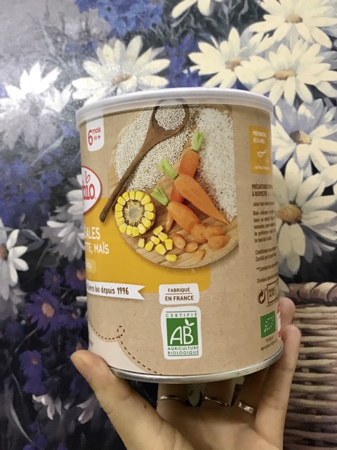 [Mẫu mới - Date 5/2022] Babybio Bột ăn dặm hữu cơ Quinoa, Carrot, Ngô Organic