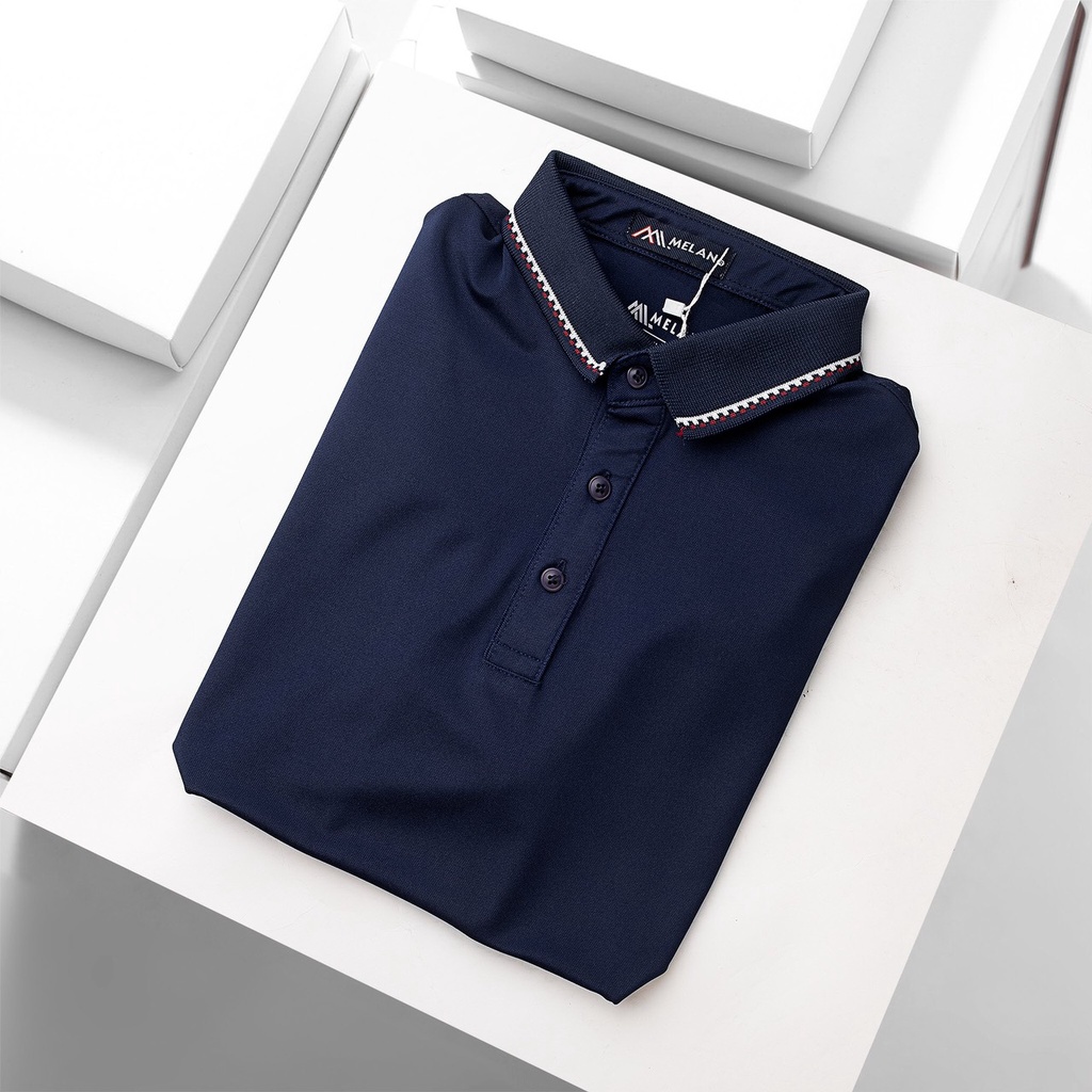 Áo thun POLO cá sấu nam trơn nhiều màu basic MELAN trung niên ngắn tay vải cotton cao cấp ngắn tay sang trọng