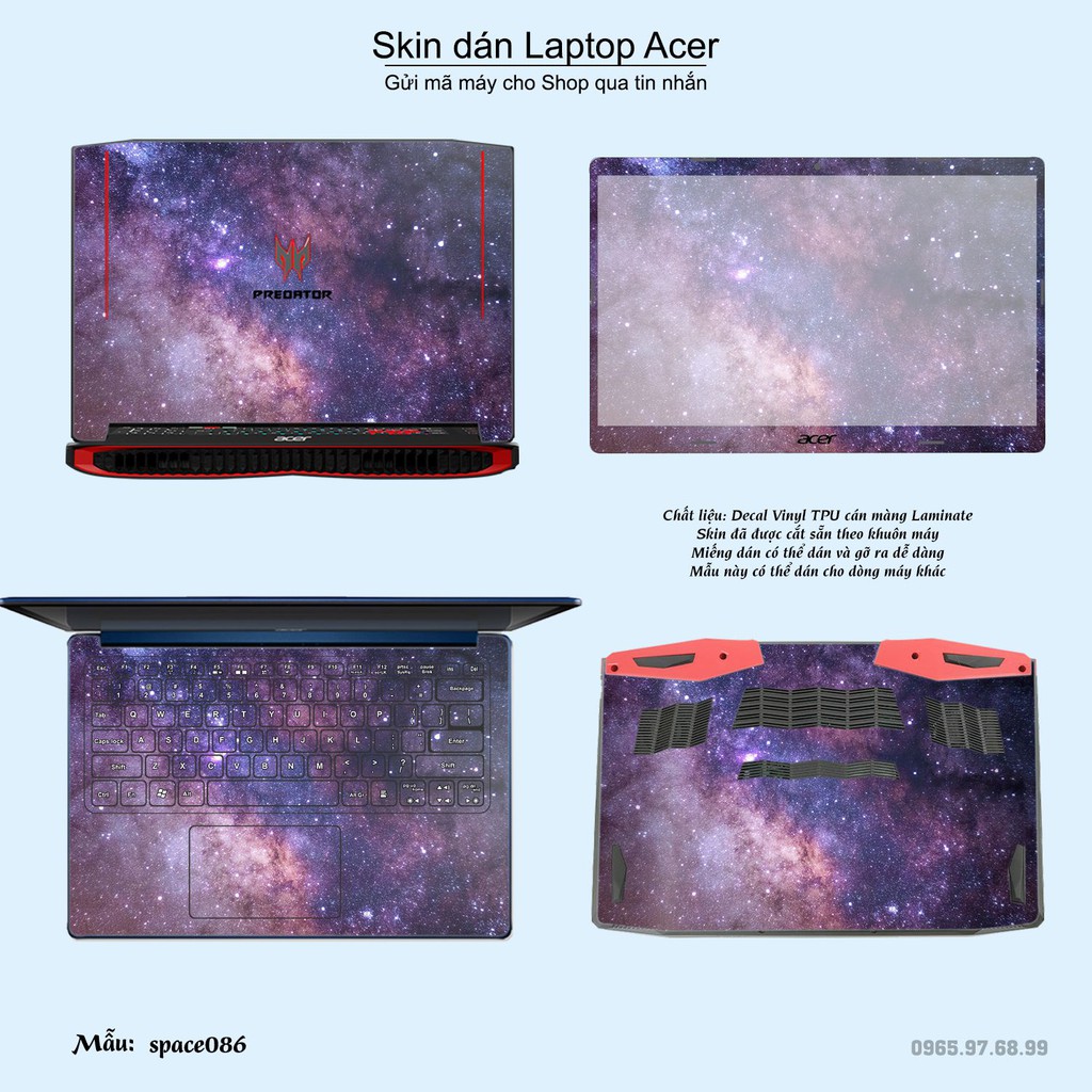 Skin dán Laptop Acer in hình không gian _nhiều mẫu 15 (inbox mã máy cho Shop)